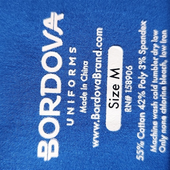 Bordova Unisex Blue Scrub Top - Picture 10 of 10